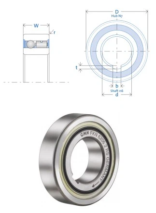 GMN FKN 6203 RS - Ball Bearing Freewheel Clutch Unit